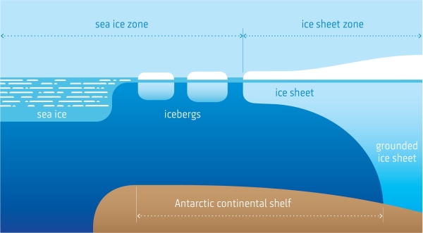 Ice sheet and sea ice infographic