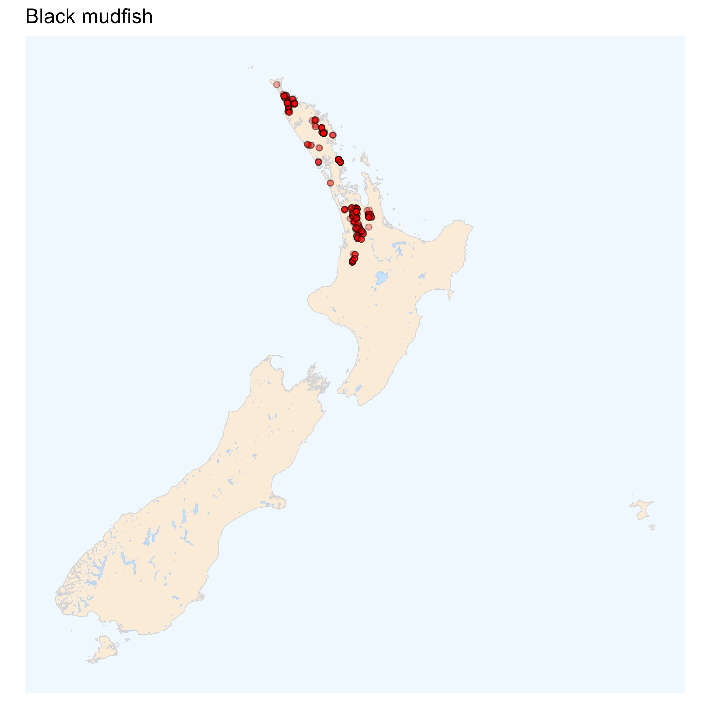 Black mudfish - distribution map [2024]