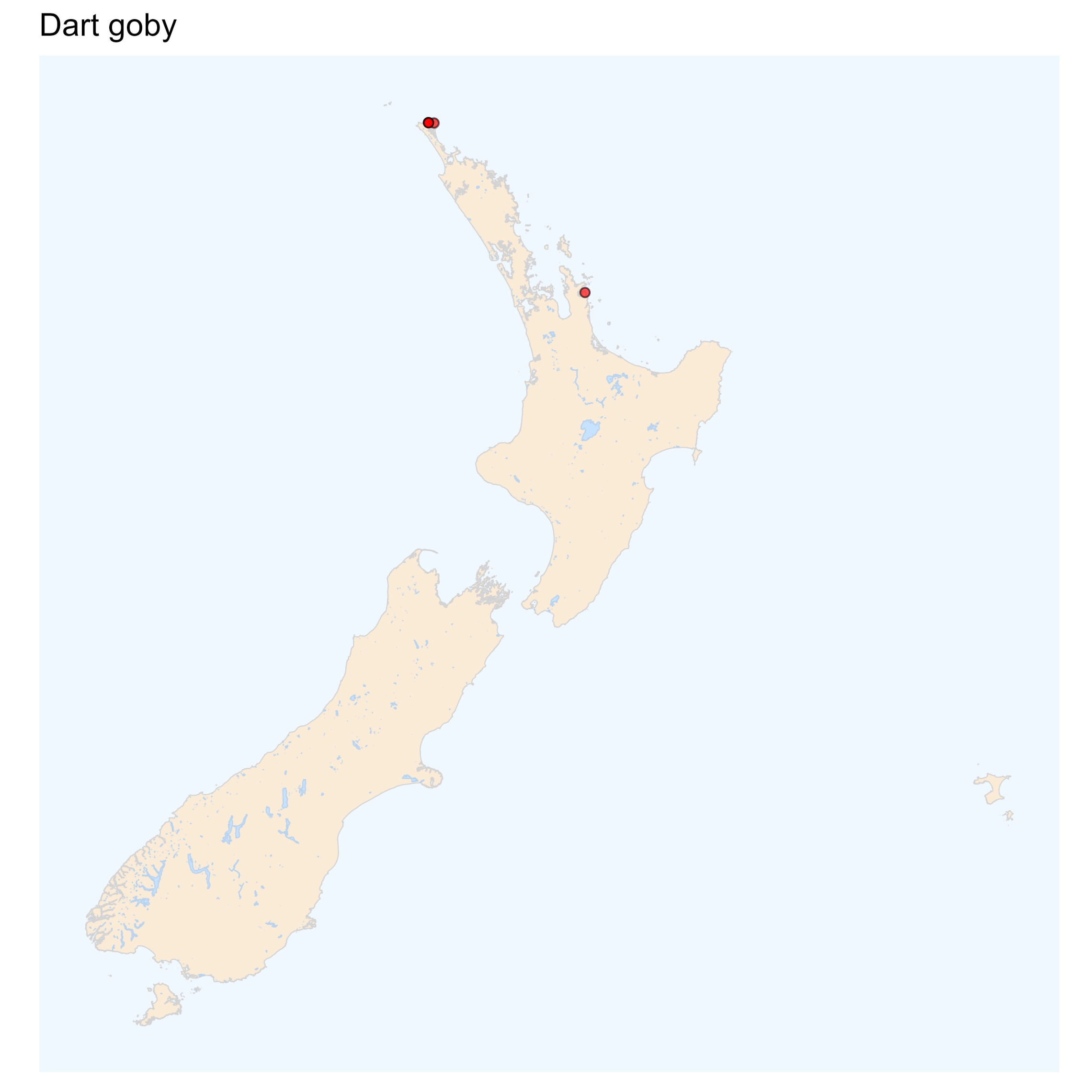 Dart goby - distribution map [2024]