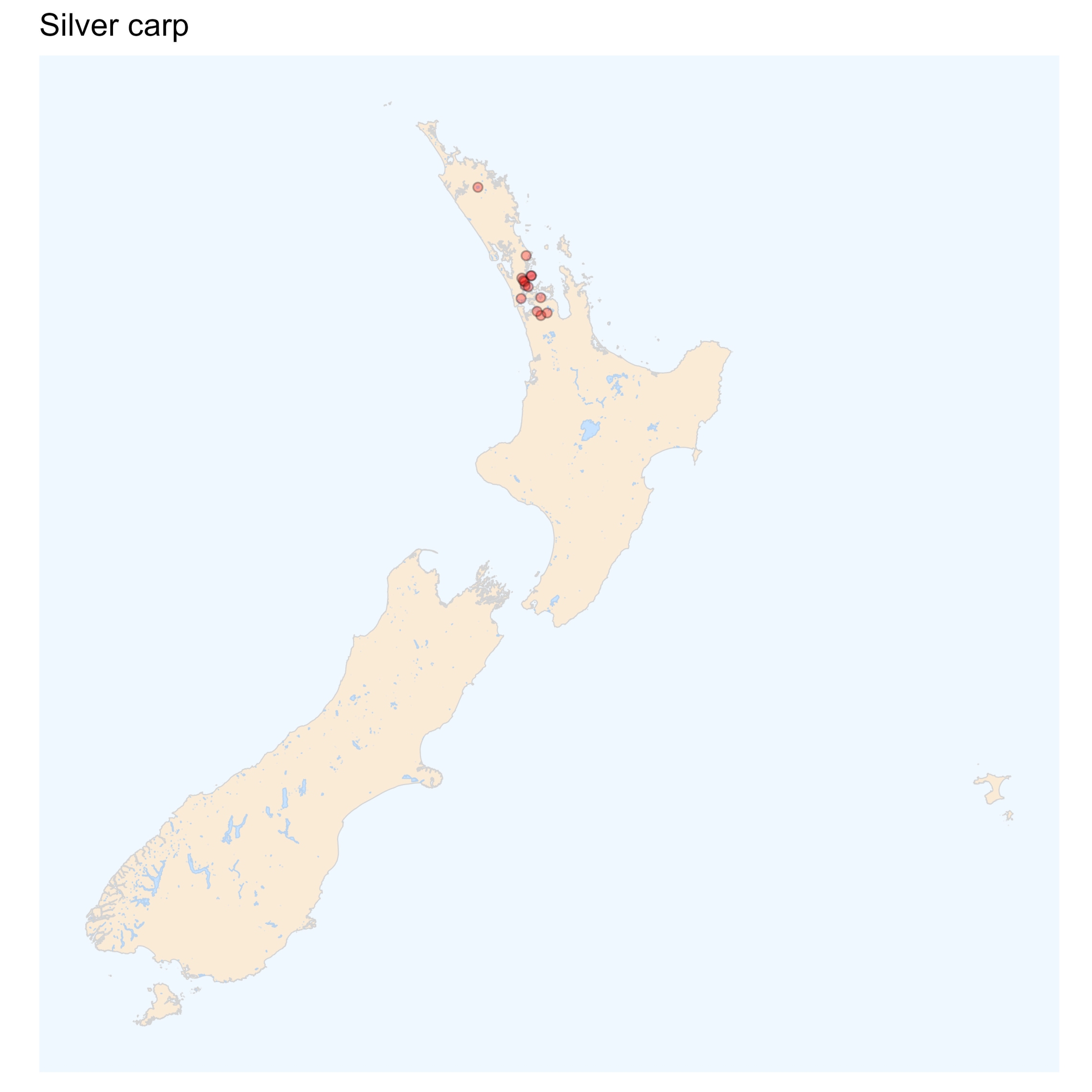 Silver carp distribution map [2024]