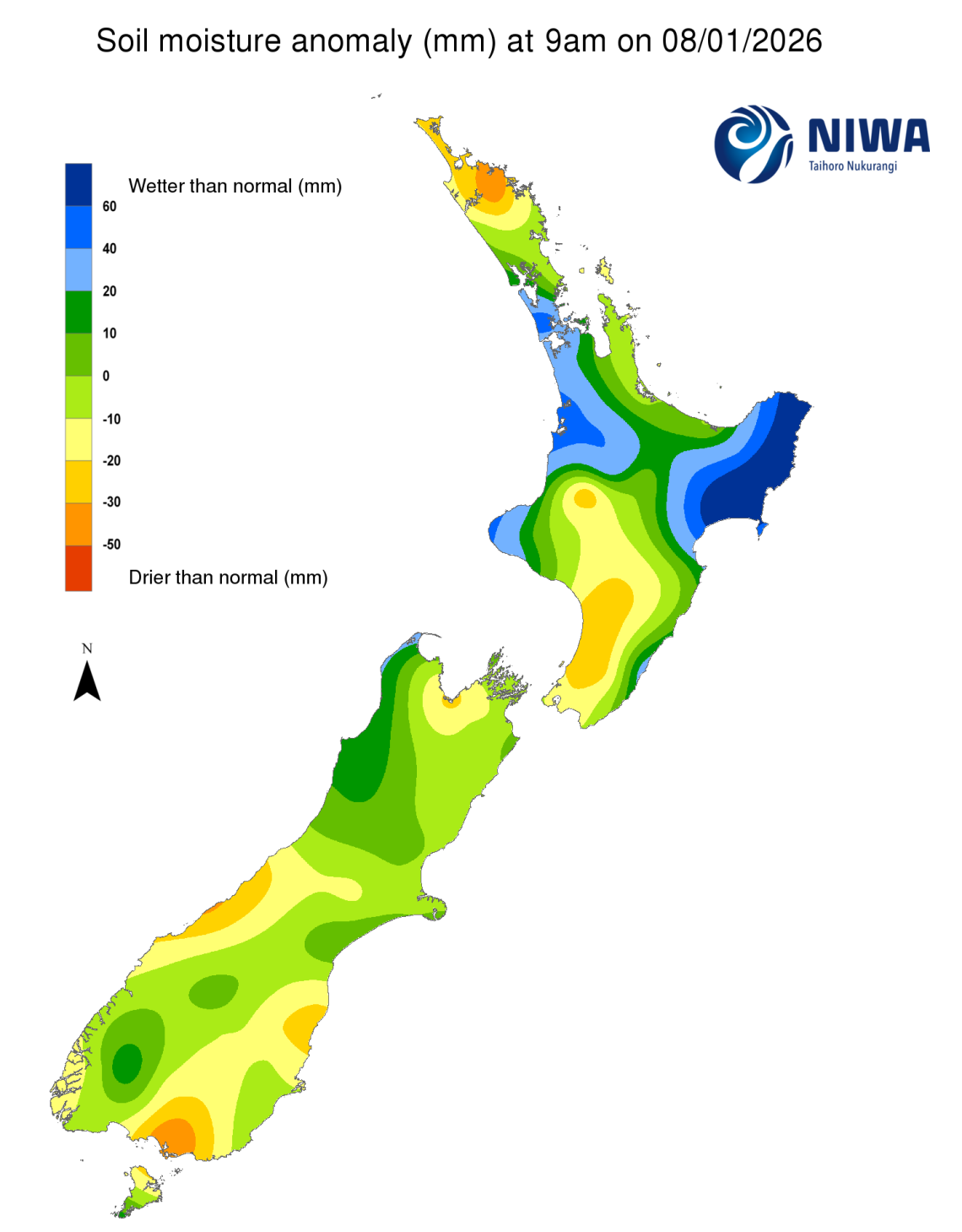 Soil moisture anomaly 8/1/2026