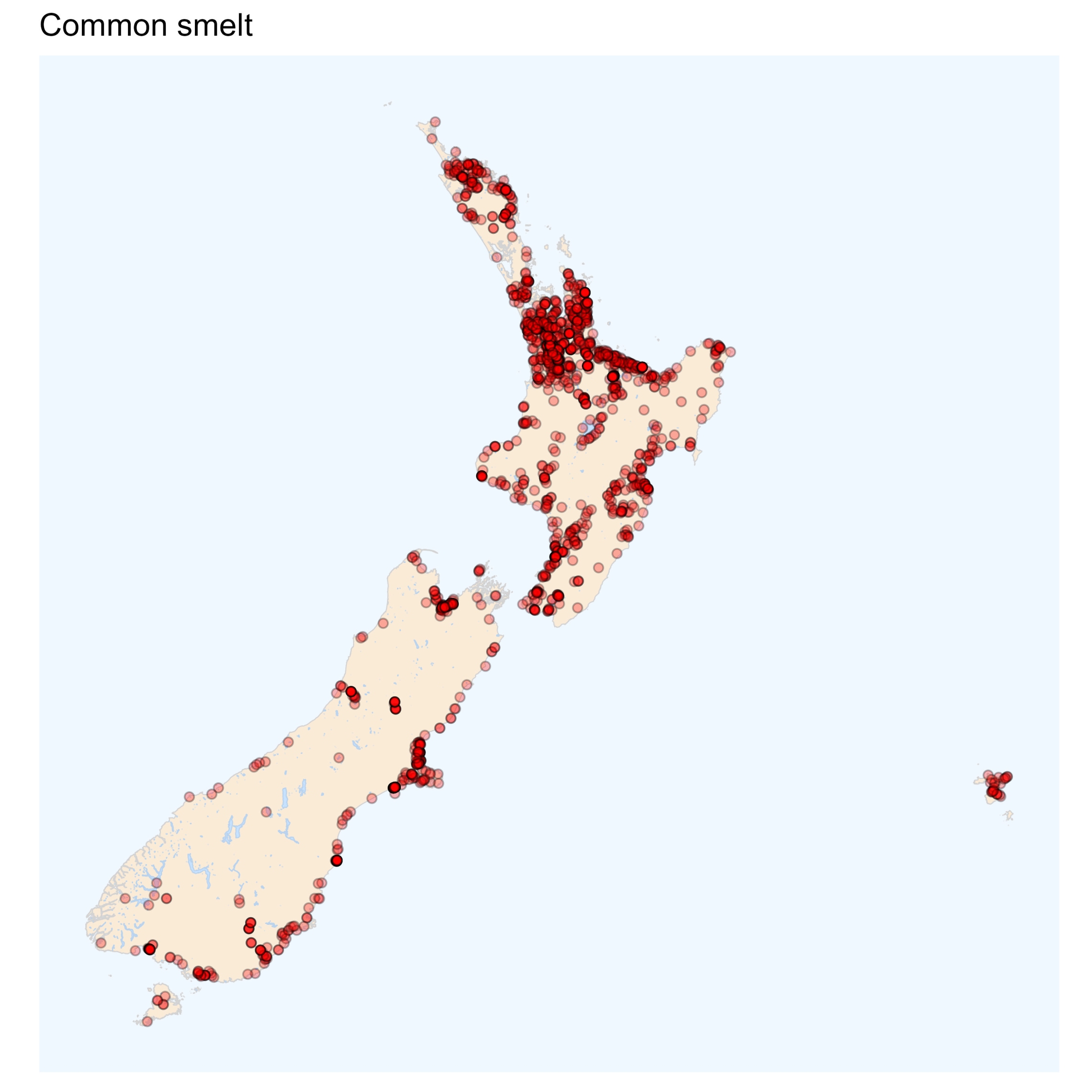 Common smelt - distribution map [2024]