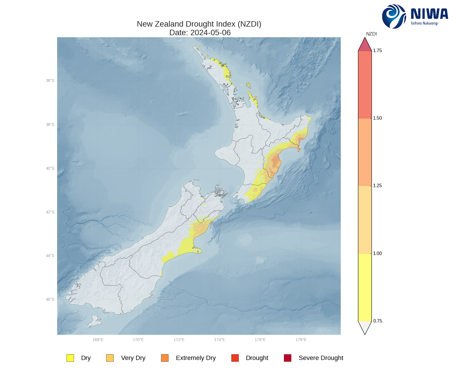 New Zealand Drought Index from www.niwa.co.nz